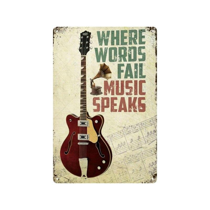 Vintage Rock Music Metal Tin Signs  Retro Wall Art Decor for Home Living Room Bedroom Hallway Garage Club Bar  Unique Plaques