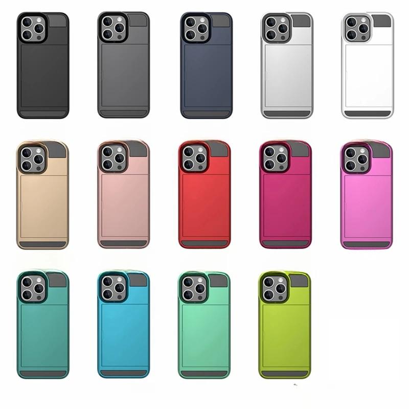Custodia per Telefono per IPhone 17 Air 16E 16 15 14 Plus 13 12 11 Pro Max Portafoglio con Scomparto Porta Carte Tasca Scorrevole Cover Protettiva