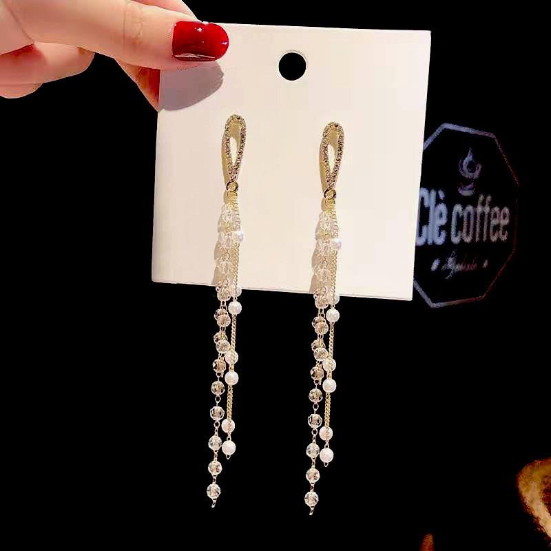 S925 Silver Geometric Tassel Stud Earrings: Fashionable Korean Style, Elegant Design, Versatile for Women