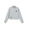 Logo Print Half High Neck Sports Crop Sweatshirt Women Sweatshirt Gray F11W149215F-MG