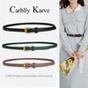 Womens Genuine Leather Thin Belt 1.5cm Wide Versatile Fashion Dress Waistband