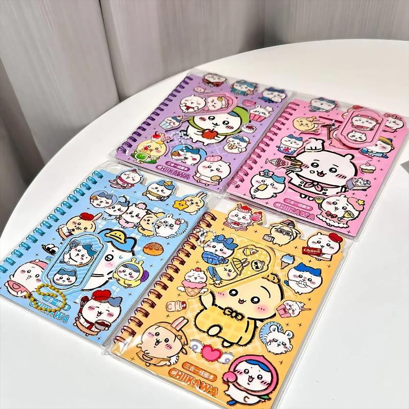 Chiikawa Sticker Notebook, Chiikawa Children's DIY Multi functional Notebook, Student Handbook, Account Coil Notebook