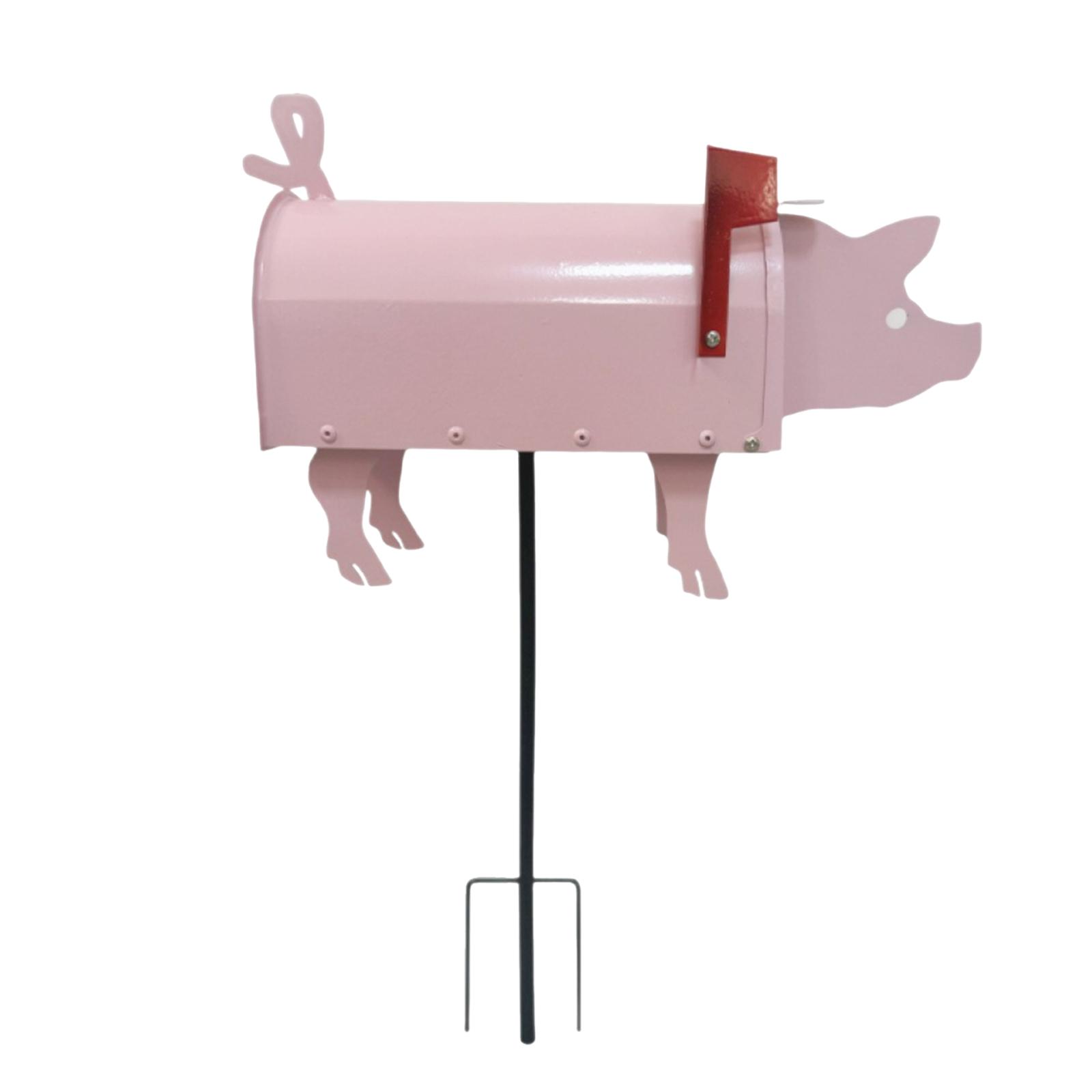 

Animal Pig Mailbox, Garden And Patio Decorative Floor Insert, Outdoor Creative Mailbox, Cartoon Pig Ornament, Patio Decoration One Size рожевий