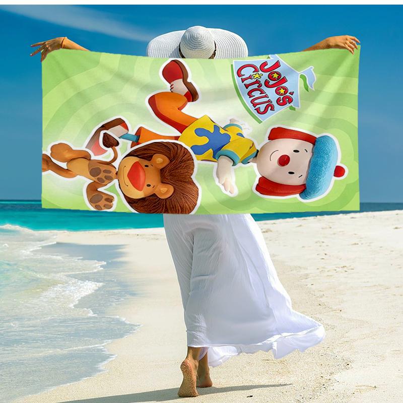 Ultra-Soft Beach Towel with JoJo's Circus Theme,Ideal for Pool - Camping, Diving - Perfect Travel Essential, Vibrant Beach Towel.
