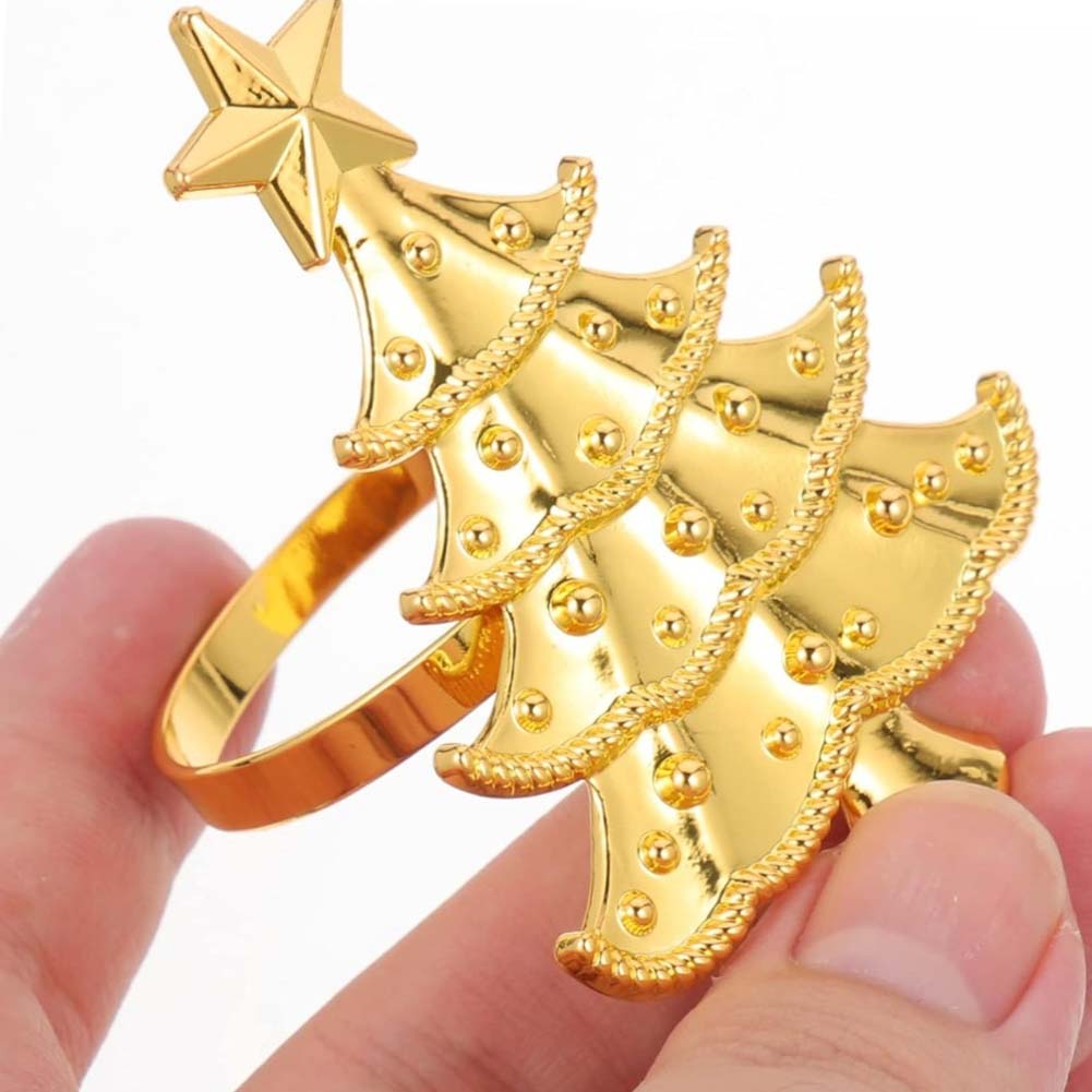Serviettenhalter aus Metall mit Weihnachtsbaum-Stern-Design für festliche Tischdekoration und Serviettenringe für die Weihnachtsfeier