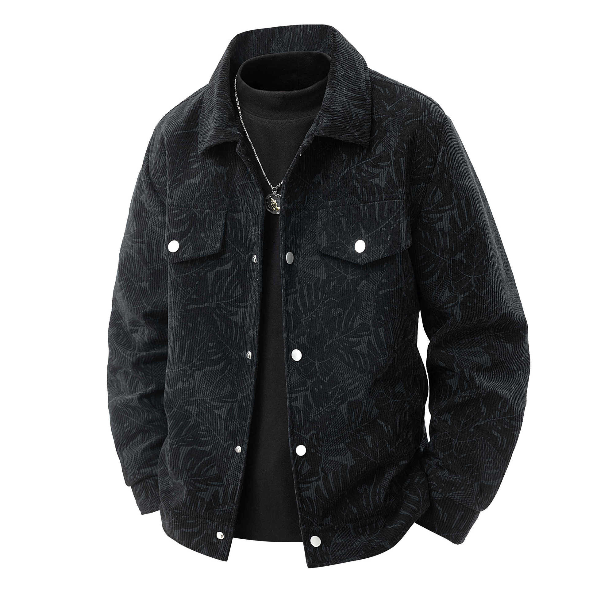 

Spring Large Size Jacket Men s Spring and Autumn Trendy Harbor Style Men s Handsome Fashion Printed Corduroy Jacket 8XL