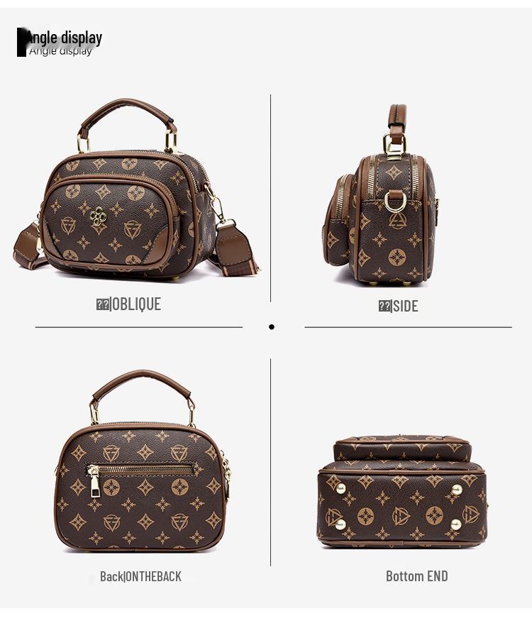 Modna torebka crossbody mała okrągła luksusowa z nadrukiem 2025