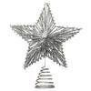1 Pack Sequin Christmas Tree Toppers W/ Linear Sequin Design Hollow Five Pointed Star Ornament for Festive Holiday Tree Display