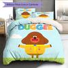 Hey Duggee Muster Bettwäsche Bettdecken-Set Heimdekoration Geschenk (1 Bettbezug + 2 Kissenbezüge (ohne Füllung))