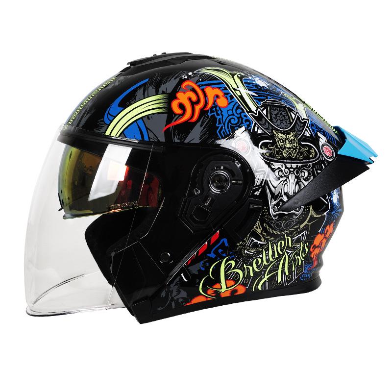 3C Certified Dual Lens Motorcycle Helmet for All Seasons – Unisex, Half and Full Face Options for Winter Riding