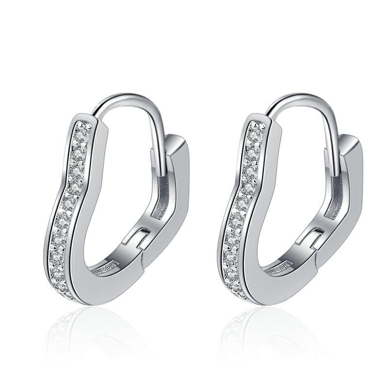 925 Sterling Silver Jewelry Women Cute Tiny Clear Crystal CZ Stud Earrings Gift for Girls Teens Lady New