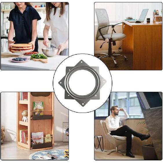 1 Pcs 6 Inch Sn Turntable Bearings Sn Turntable Lazy Sn Turntable Square Rotating Bearing Plate Lazy Sn Hardware Swivel Plate, for Swivel