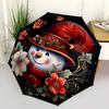 1pc Happy Snowman Cartoon Umbrella, Portable Compact Umbrella, Suitable for Camping, Hiking and Travel A051