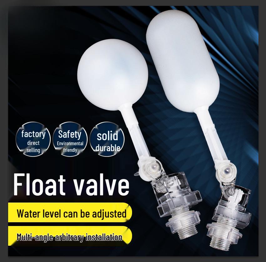 Adjustable Transparent Plastic Float Valve for Water Tanks - Install At Any Angle
