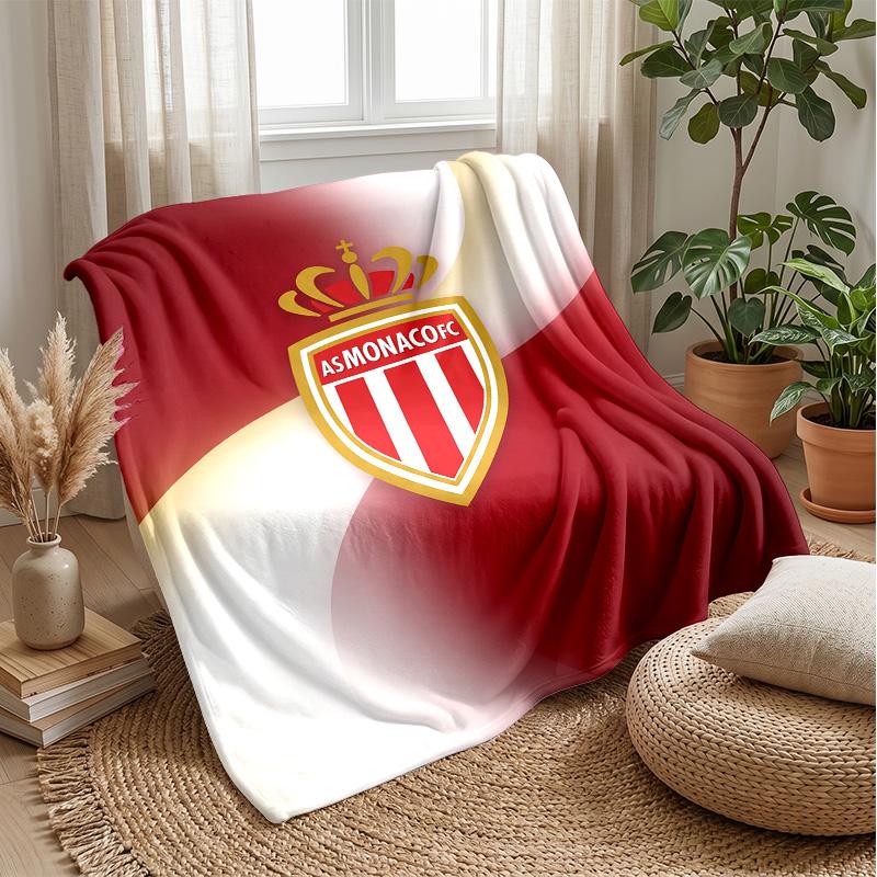 Monaco FC Soft Flannel Fleece Blanket Lightweight Cozy Warm Throw Blanket For Sofa Bed Home Decor