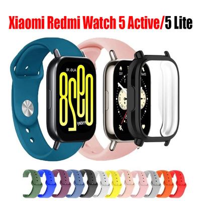 Puzdro + silikónový remienok pre Xiaomi Redmi Watch 5 Active Lite športový remienok pre Redmi Watch 5 Lite Active Shell priedušný Correa 22 mm remienok na hodinky