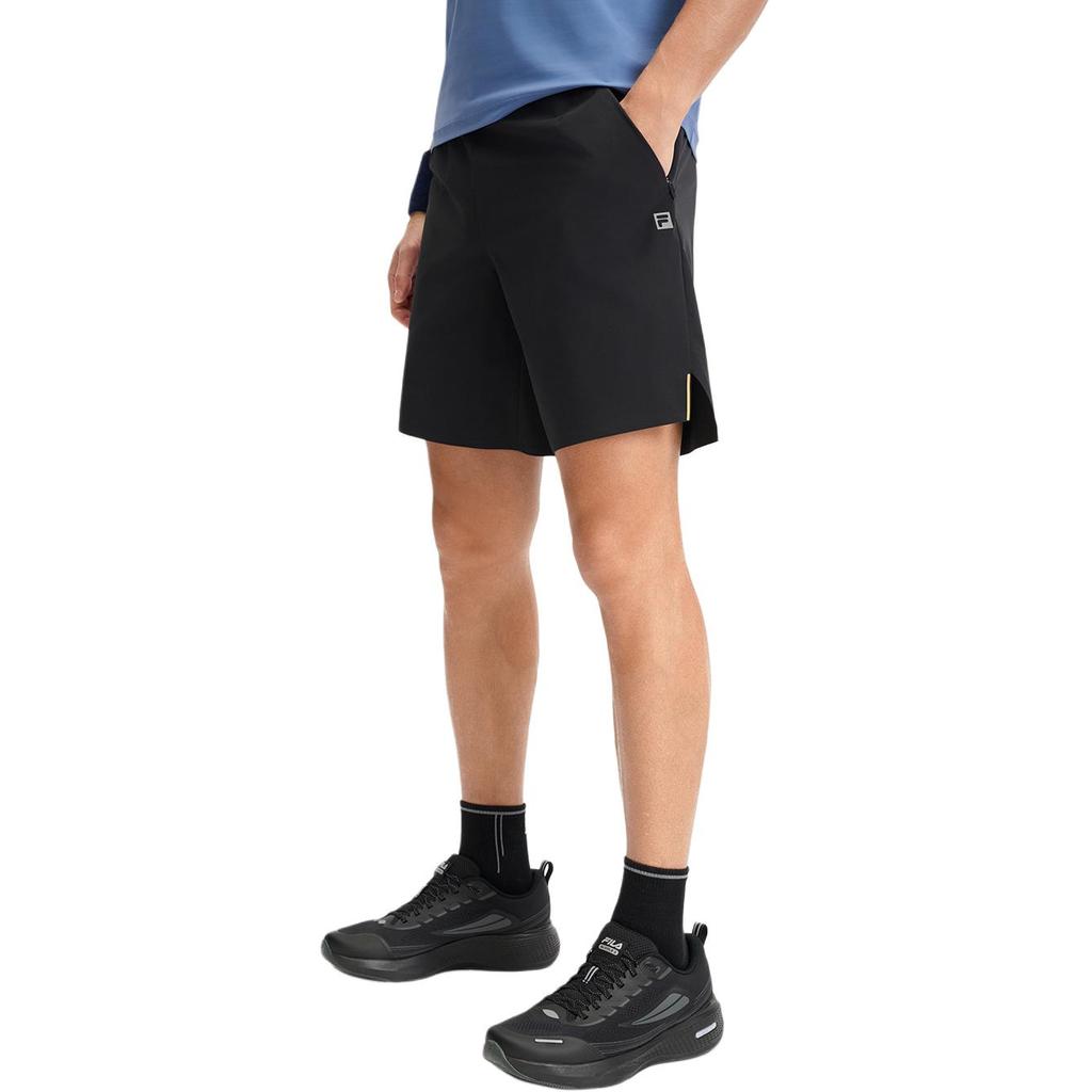 Fila Fitness Solid Color Simple Versatile Five-Point Casual Shorts Men Shorts Deep-Black A11M521805F-BK