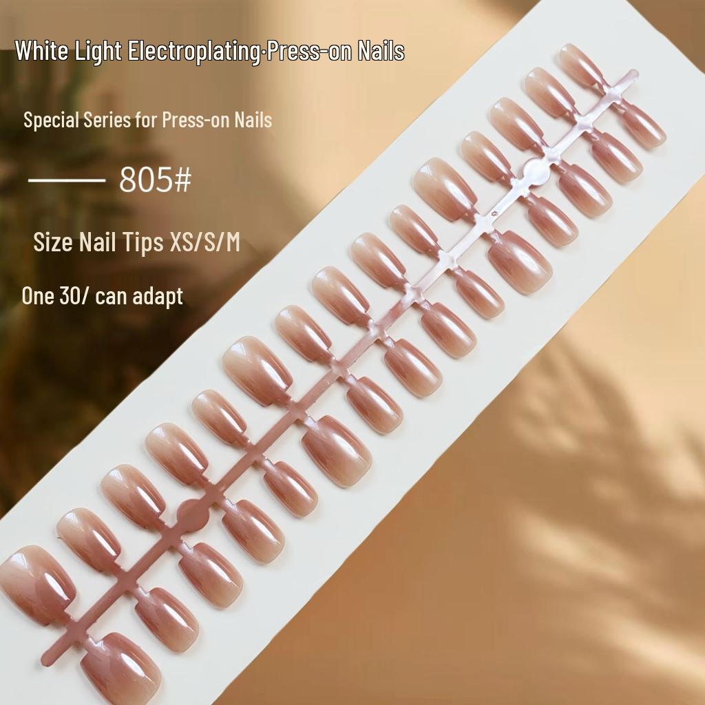 

Hailey Cat Eye Press-On Electroplated White Nails - Pre-Size Finished Pieces