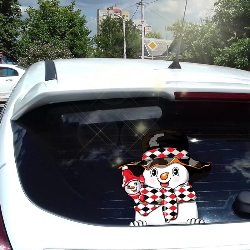 Christmas Decor Elf Peeking Sticker, Car Window Decals Vinyl Waterproof Stickers for Cars Truck SUV Laptop Bumper Car Stickers and Decals (Elf)