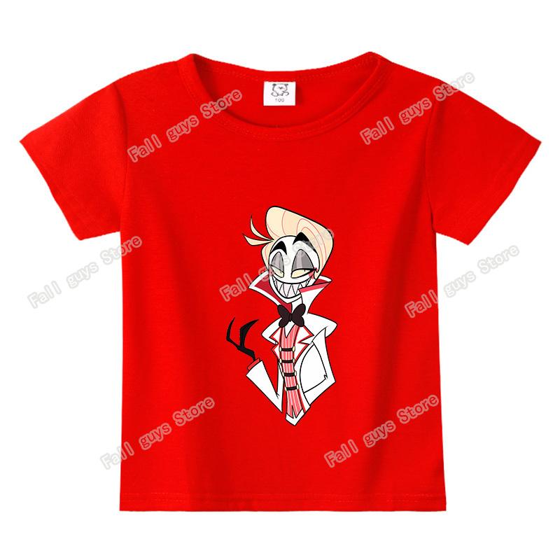 Hazbins Hotel Series Boys Girls TShirt Cute Kids Short Sleeve Tops Cartoon Print Child Clothing Summer Funny Birthday Gifts