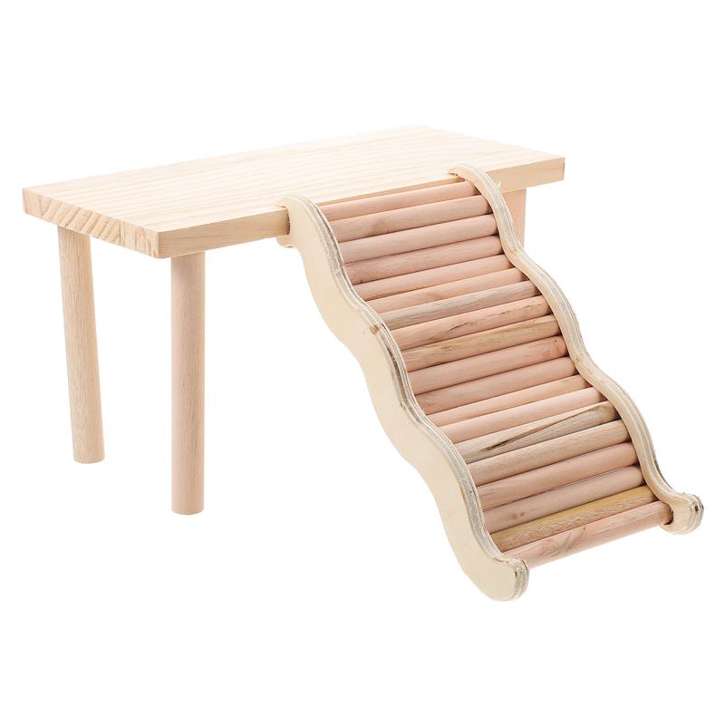 

Wooden Sturdy Platform Hamster Cage Toys Pet Products Ladder Playing Board Hamster Platform Toy Playing Board Pet Cage 24X11X13.5CM
