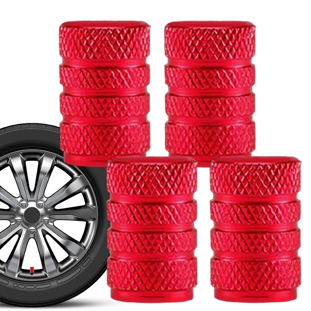 Tire Valve Cover Caps 4PCS Dustproof Valve Covers Aluminum Alloy Valve Dust Caps Wheel Air Caps Cover Dust-Proof Stem Covers For