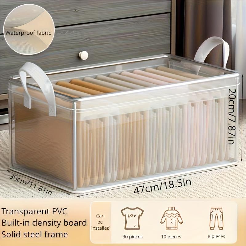 5pcs Space-Saving Foldable Clothes Organizer Set - Washable Storage Boxes for Pants & T-Shirts with Layered Design