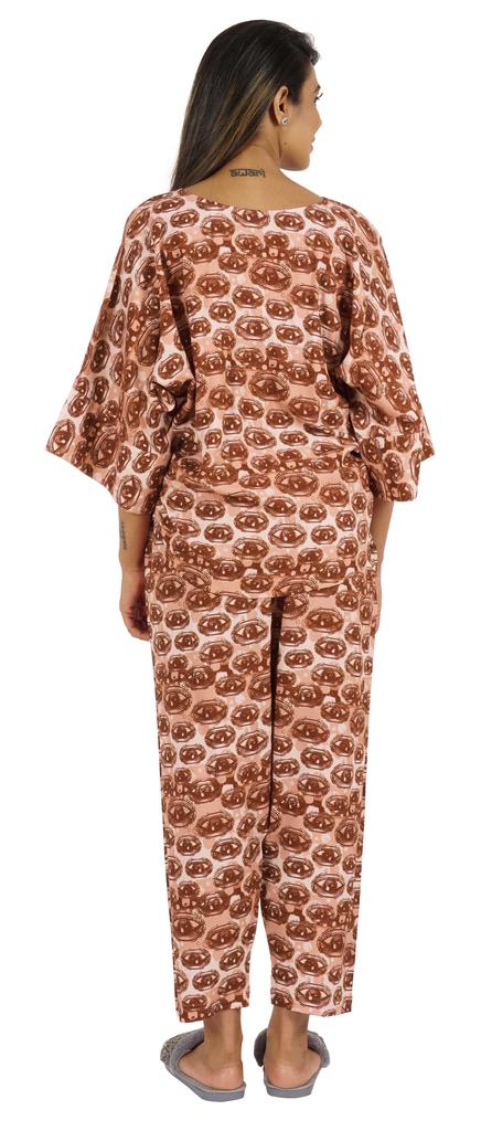 Phagun Women Loungewear 2Pcs Pajama Set Sleepwear Top & Pajama Asian