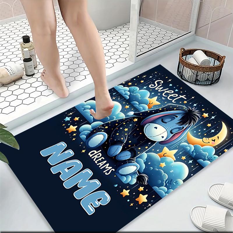Custom Name Eeyore's Butterfly Adventure Carpet Rug Customizable Soft Washable Anti-Slip Home Living Room Sofa Mats Personalized Rug. 0909426