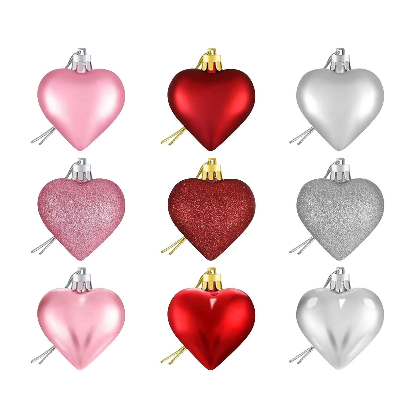 

36pcs Three-dimensional Valentine s Day Love Pendant Wedding Decorations 4.5 Cm Shaped Electroplating Love Heart Ball червоний
