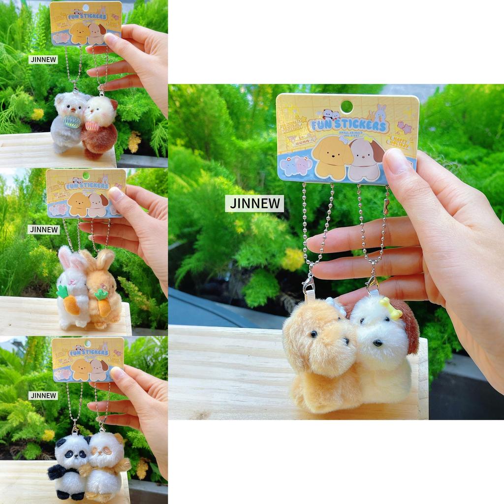 Cute Panda Rabbit Elephant Penguin Animal Magnetic Plush Pendant Keychain For Kids And Collectors