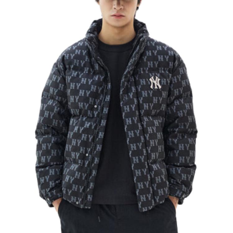 MLB New York Yankees Down Jackets Unisex Black Stand Collar Moderate 3ADJM0236-50BKS