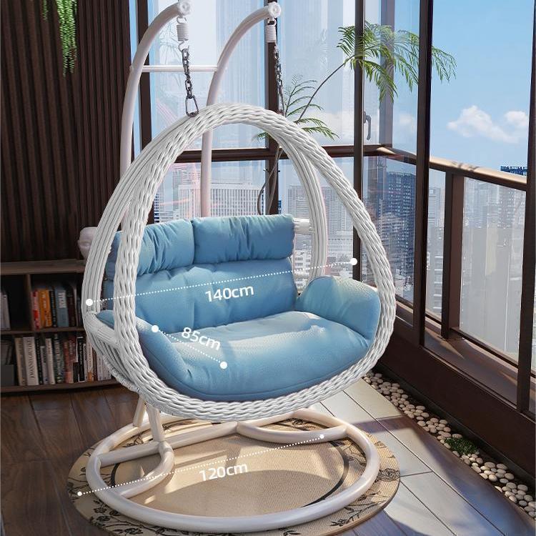 Indoor/Outdoor Rattan Hanging Basket Chair: Rocking Double Swing & Lazy Hammock