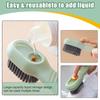 1-6pcs Shoes Brush Automatic Liquid Discharge Multifunction Press Out Shoes Cleaner Soft Bristles Clothes Brushes Cleaning Tool