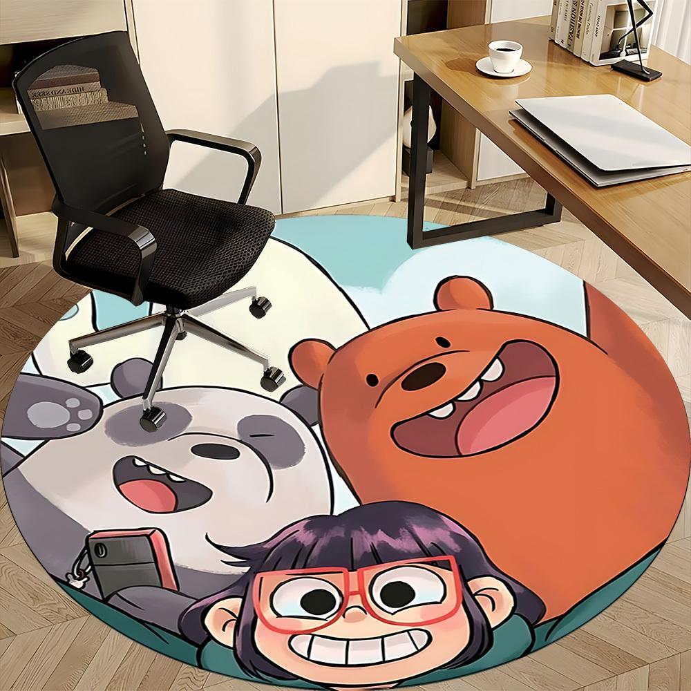 We Bare Bears Friends Office Round Area Rug, Under Office Chairs Bedroom Living Room Home Decor a1022119