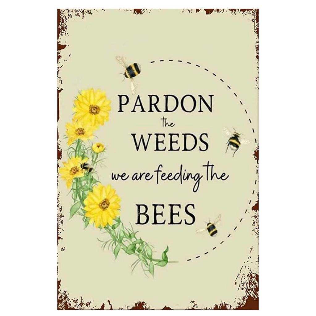 Metal Tin Signs Feeding The Bees Wall Decoration Plaque Vintage Art Poster Iron Painting for Man Cave Home Cafe Garden Club Bar