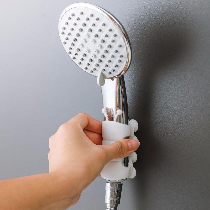Shower Head Bracket Organizer for Bathroom Organization 2 Colors Wall Hanger 1 Piece Suction Cup Self-adhesive Hooks Hand-held
