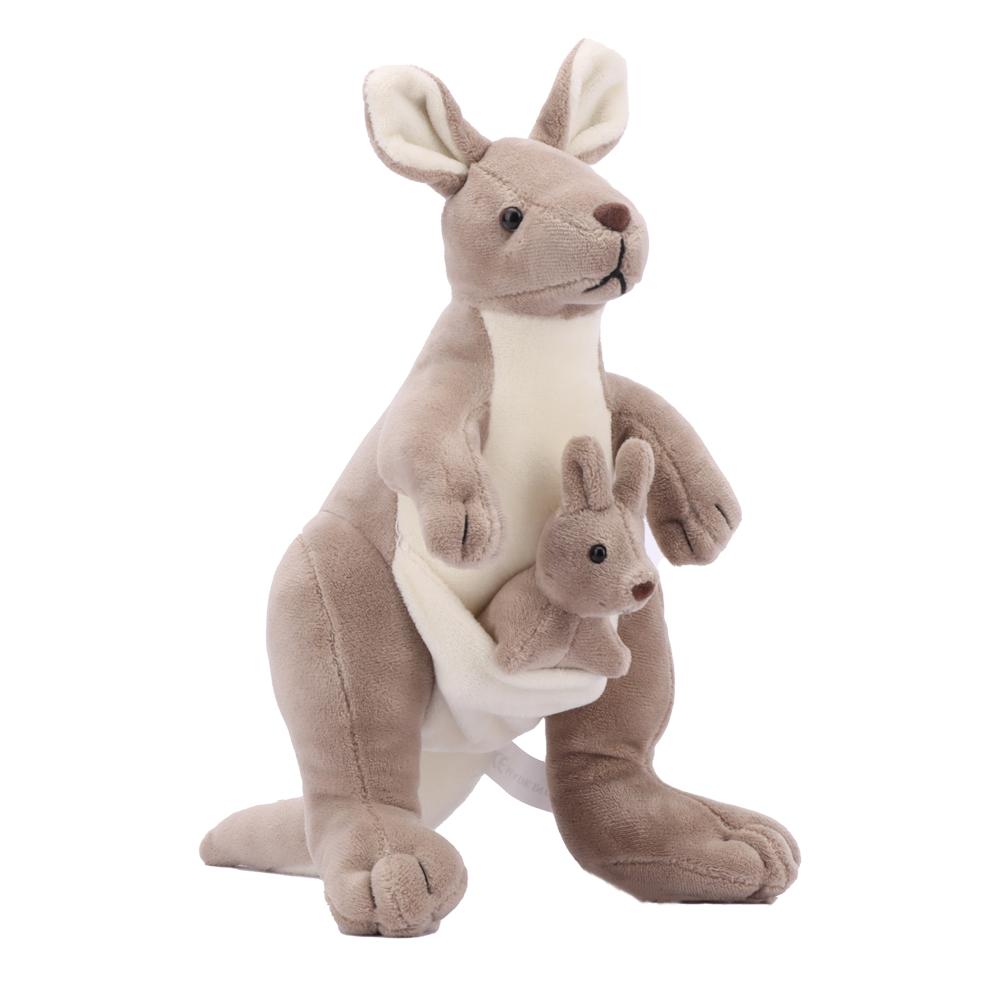 Kangaroo Plush Toy Kangaroo Mother with Baby Cute Appease Doll Creative Mother-Child Cute Doll To Send Children's Birthday Gifts