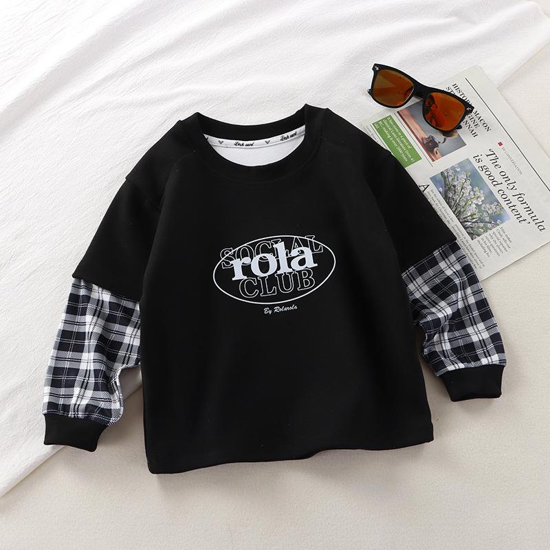 New Children's Sweatshirt Single Spring and Autumn Style Boys and Girls Casual Outer Wear Sportswear Plus Velvet Winter Wholesale