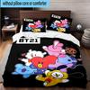 3PCS K-pop Cartoon Friends 3pcs Bedding,Including 3PCS Duvet Cover And 2pcs Pillowcases Perfect for Christmas,Ideal for Bedroom, Dormitory