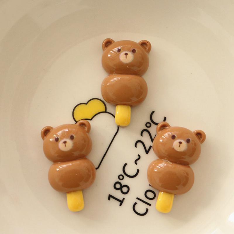 10Pcs New Cute Animal Bear, Cake, Chocolate Resin Cabochon Scrapbooking Diy Jewelry Hairpin Craft Decoration Accessories A82