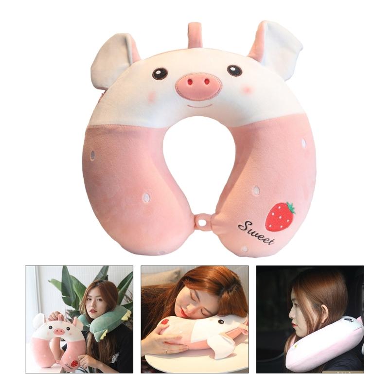 Ushaped Travel Pillow Cartoon Animal Neck Pillows for Travel Office Work Home