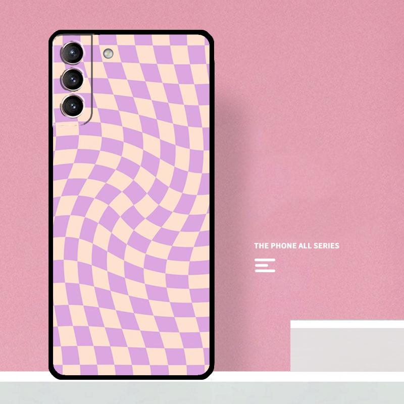 Check Orange Green Moss Twist Phone Case For Samsung Galaxy S26 S23 Ultra S20 S21 S22 S24 S25 Plus S10 S25 FE Cover Coque