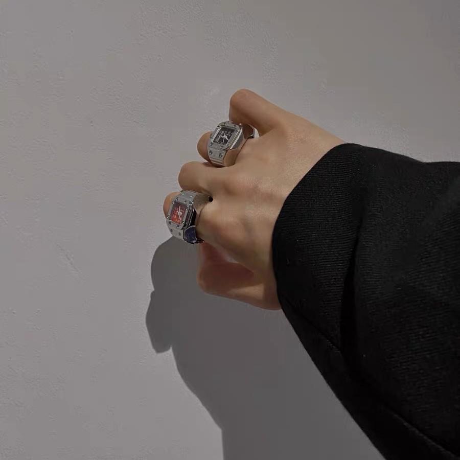 Korean Style Retro Hipster Watch Ring - Trendy Men's Hand Jewelry Accessory