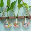 Retro Glass Wall-Mounted Hydroponic Vase with Light - Simple Decorative Ornament for Bedroom & Living Room