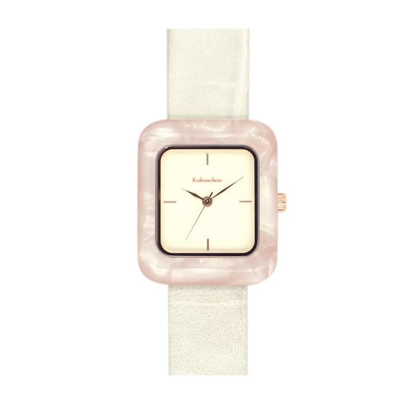 

[Follow] watch Kalanchoe square acetic bezel watch H05022A-1 WH ladies white