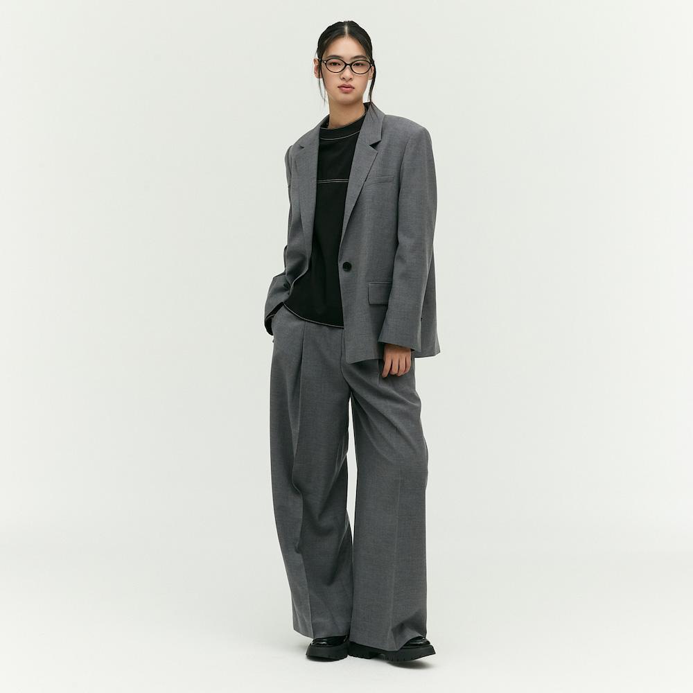 Ibiem Tuck Detail Semi-Wide Pants Emp2Wpt060
