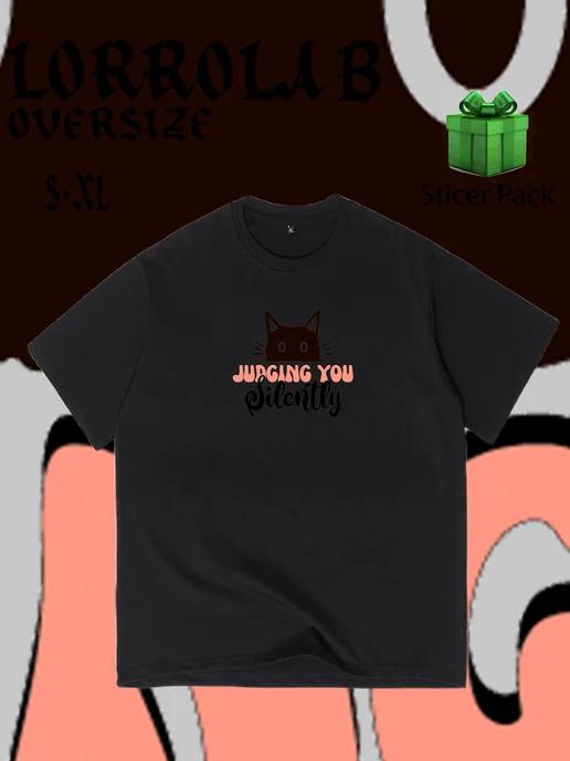 Oversized T-shirt with an ANIME print on the front M