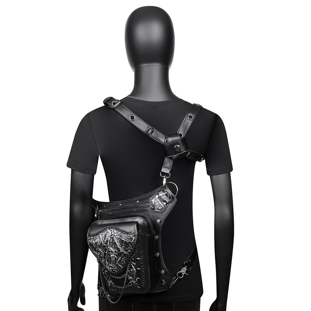 Steampunk Skull Motorcycle Waist & Shoulder Bag - Unisex Crossbody for Mobile Phones