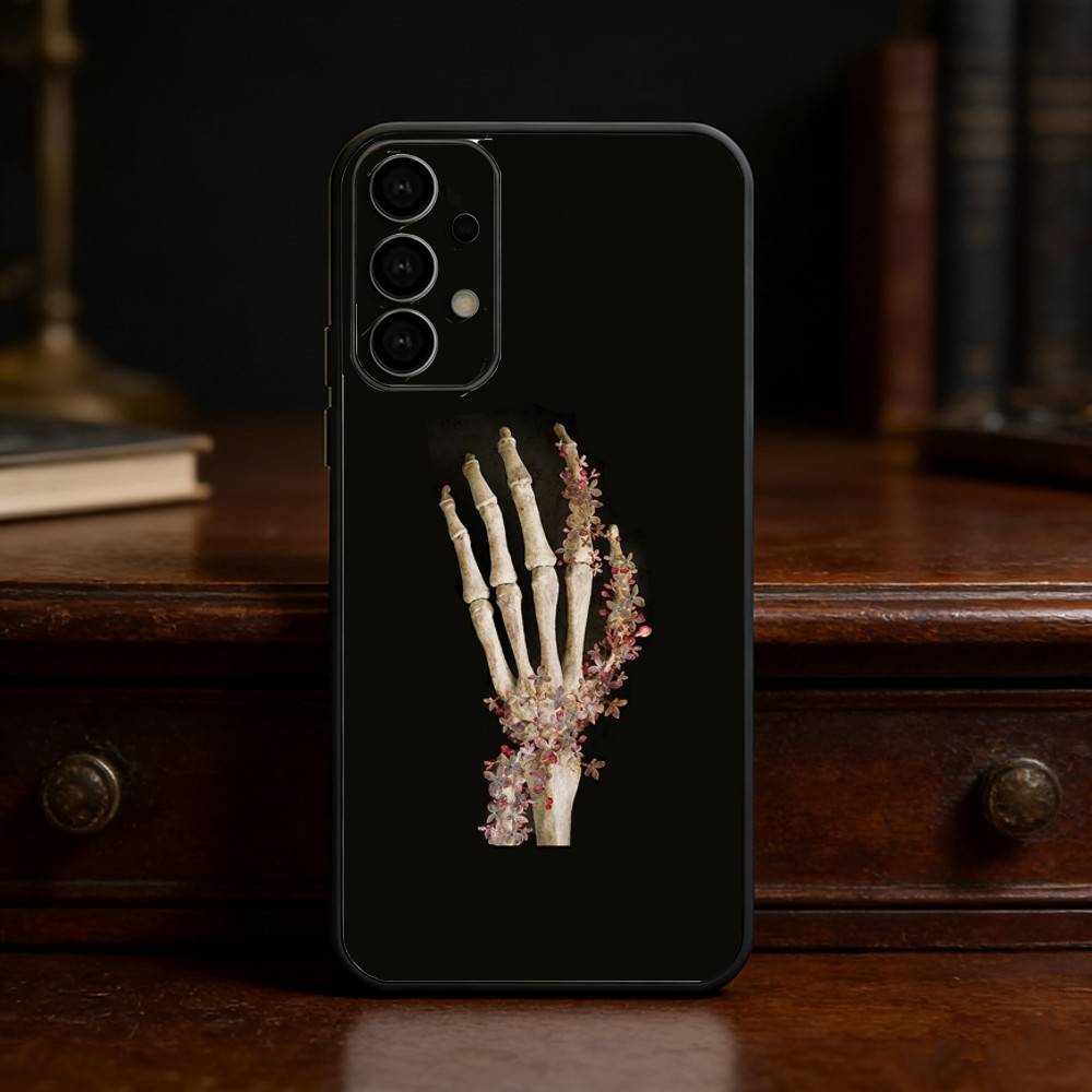 Anatomy Skeleton Phone Case For Samsung S25,S24,S21,S22,S23,S30,Ultra,S20,Plus,Fe,Lite Black Shell